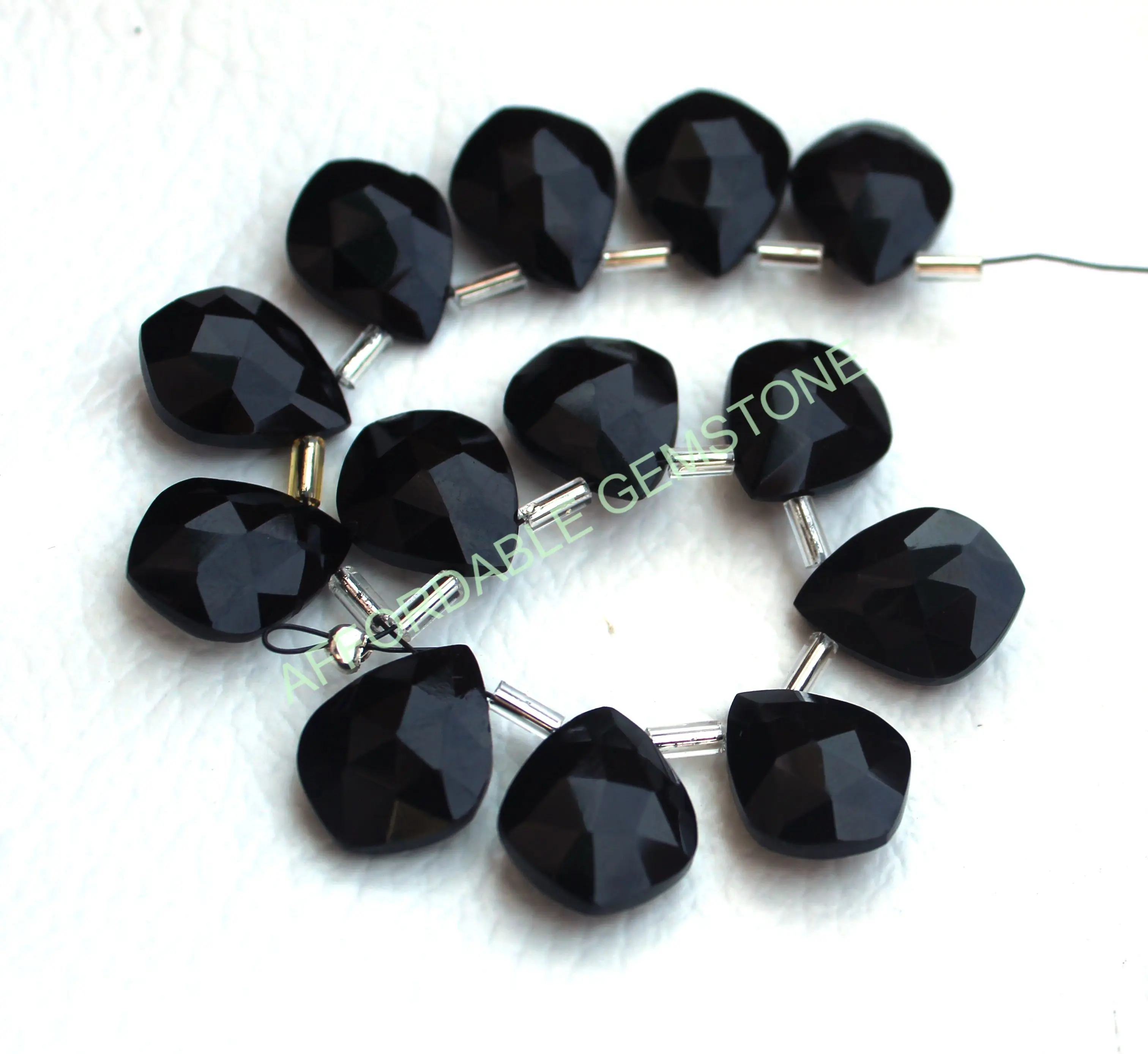 Натуральный черный оникс высококачественный камень сверху бусины граненые обмотка проволокой драгоценный в форме слезы драгоценные камни