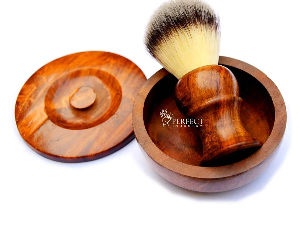 Perfect Industry 2023 most selling wood shaving brush & bowl set custom logo best grooming shaving bowl & brush kit