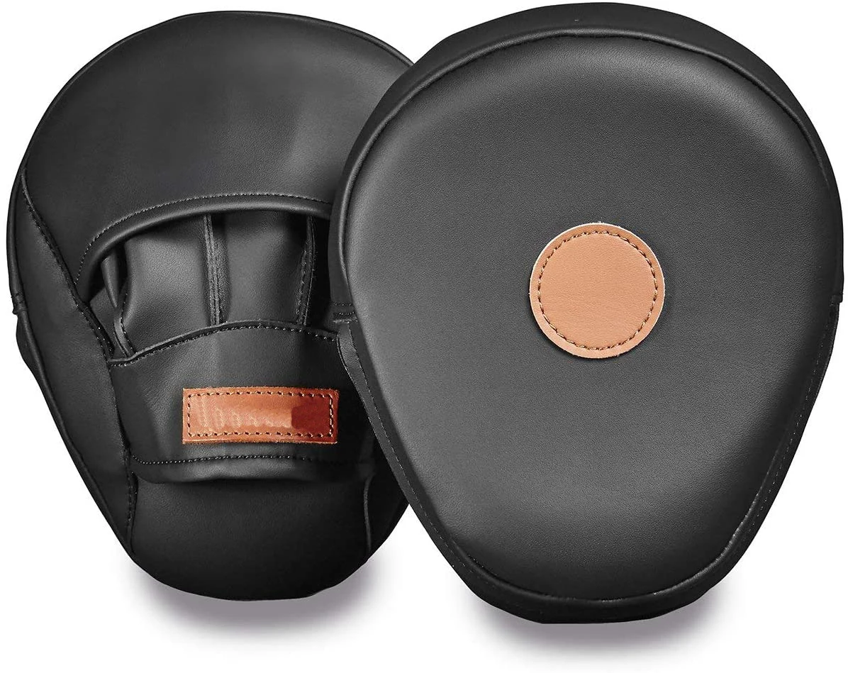 Wholesale Custom made leather durable curved kick Focus Pads ,Hook & Jab Mitts Punching Kick Boxing Muay Thai Martial Arts