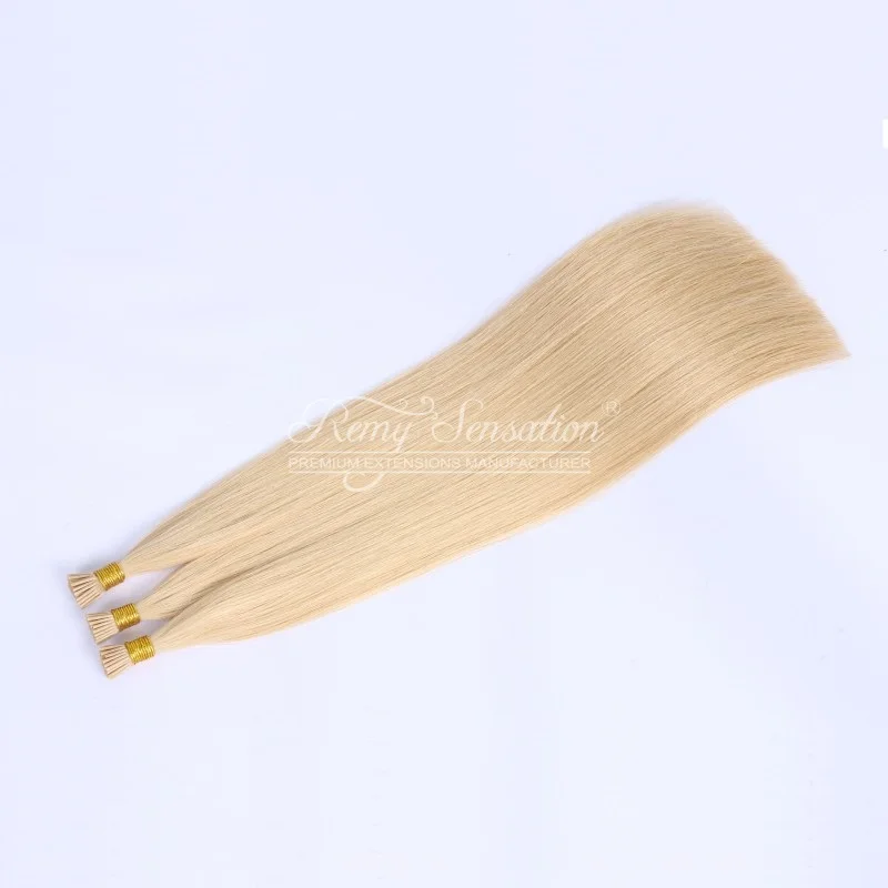 Распродажа наращивание человеческих волос I-Tip Fusion настоящие предварительно скрепленные кератиновые неповрежденные волосы
