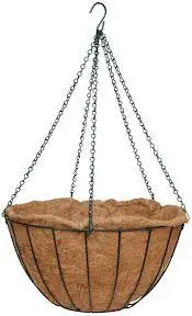 Handcraft 12 Inch Garden Balcony Wall Hanging Basket For Flower Coconut Fiber Hanging Basket With Metal