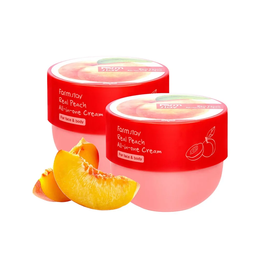 FARMSTAY REAL PEACH ALL-IN-ONE CREAM - CPNP made in Korean Cosmetic - natural ingredients moisturizing Nourishing Anti-aging