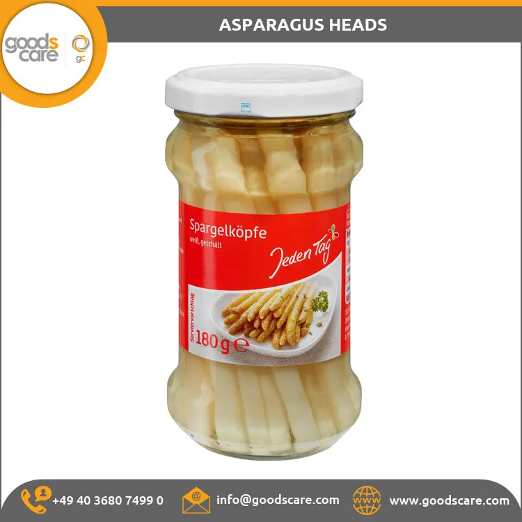 
Made in Germany Preserved White Asparagus Heads 212ml for Wholesale Purchase 