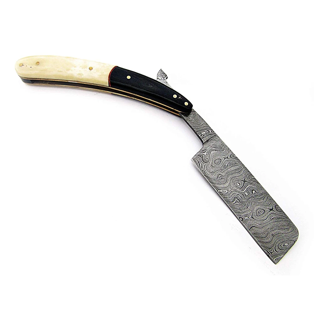 Hand Made Straight Razors Damascus Steel Blade Bone Handle Best Damascus Straight Razor