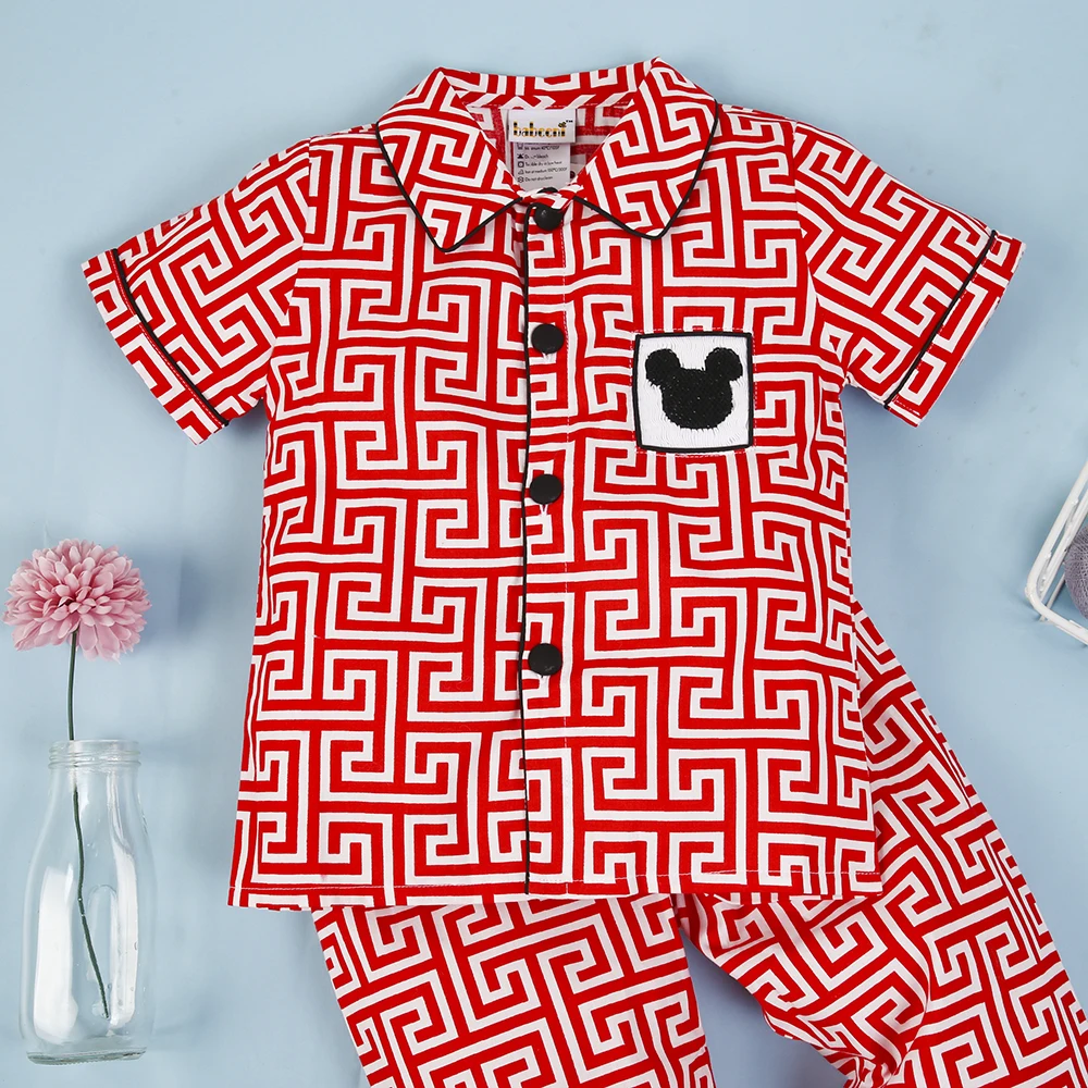 Nice Mickey smocked pajamas for little girl ODM OEM baby smocked clothing set for girls wholesale - BB1216