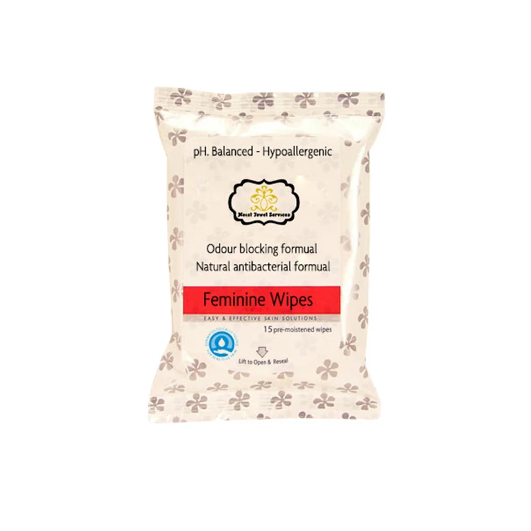 Flushable Feminine Antibacterial Personal Care Alcohol Free Wet Wipes
