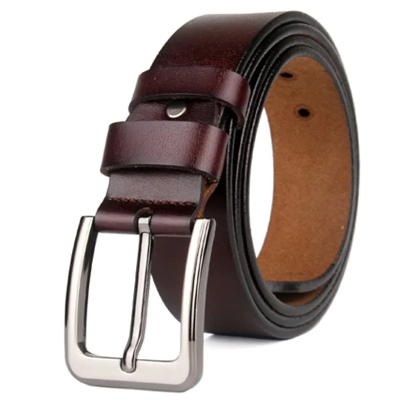 Men Belt male high quality leather belt men male genuine leather strap pin buckle fancy vintage leather belts
