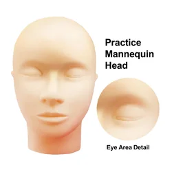 Soft Silicone Make up Mannequin Extension Supplies Head with Replace Eyelids