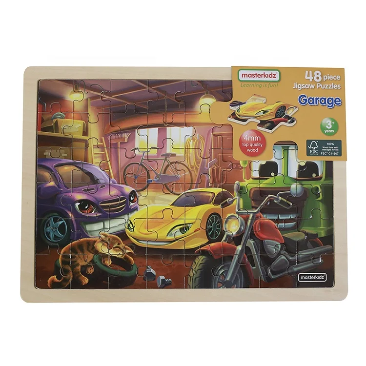 High-quality Wooden Toys Children Jigsaw Puzzles Customized Car Themed Puzzles for Kids