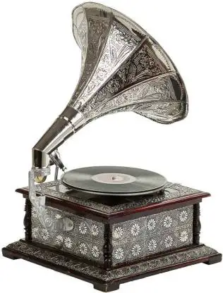 Top quality Silver  Brass Gramophone Player  give retro effect to your home