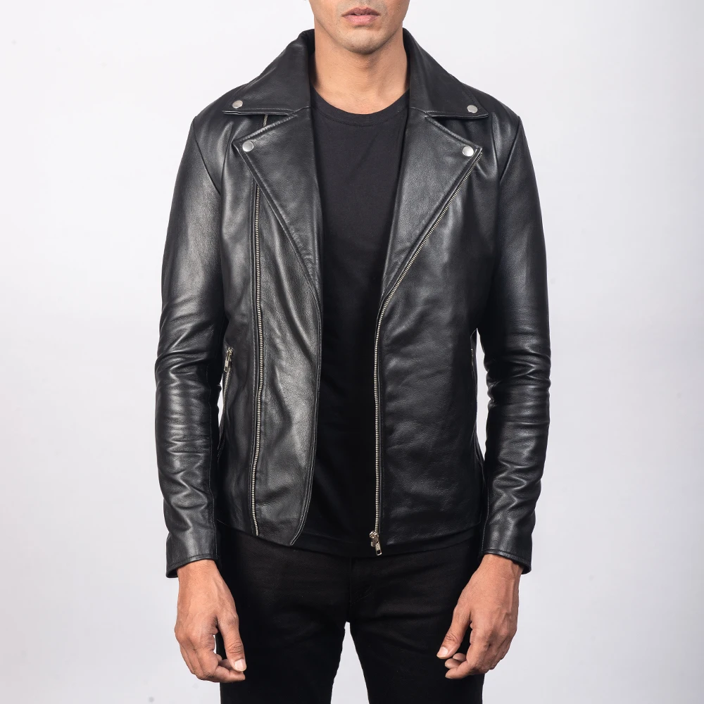 2022 New Fashion Men black Lamb Leather Jacket/men leather jackets Pakistan leather jackets for men High Quality