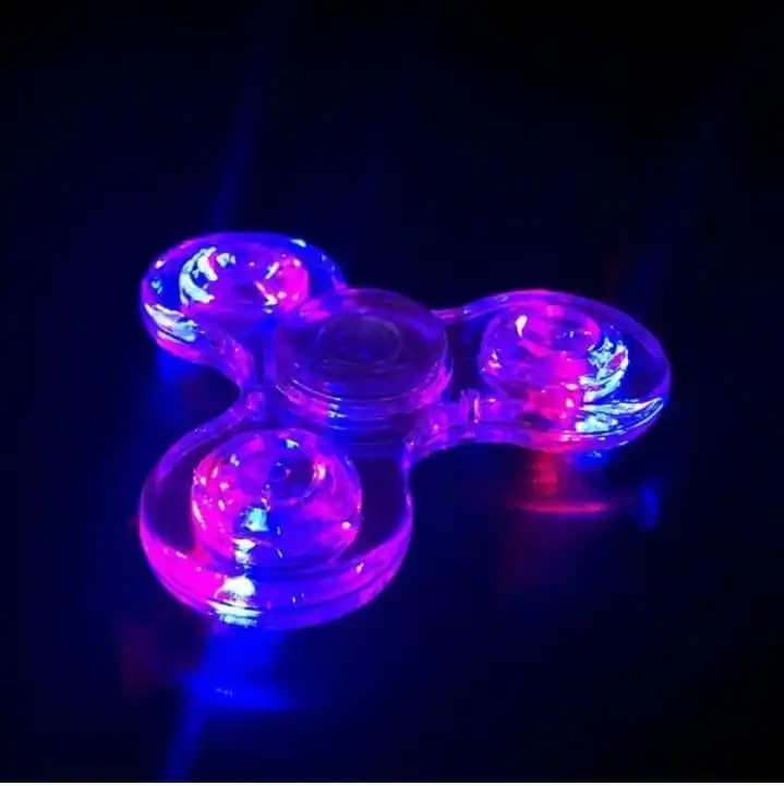 Fingertip Gyro Special Effect Luminous Three-Leaf Hand Spinner Transparent Multi-Gear Adjustable Stall Night Market Luminous Toy