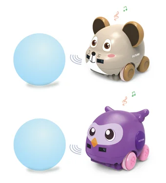 
3301A educational toys 1:32 cute cartoon mouse tracking car STEM toys with 2-way induction system, lights & sound 