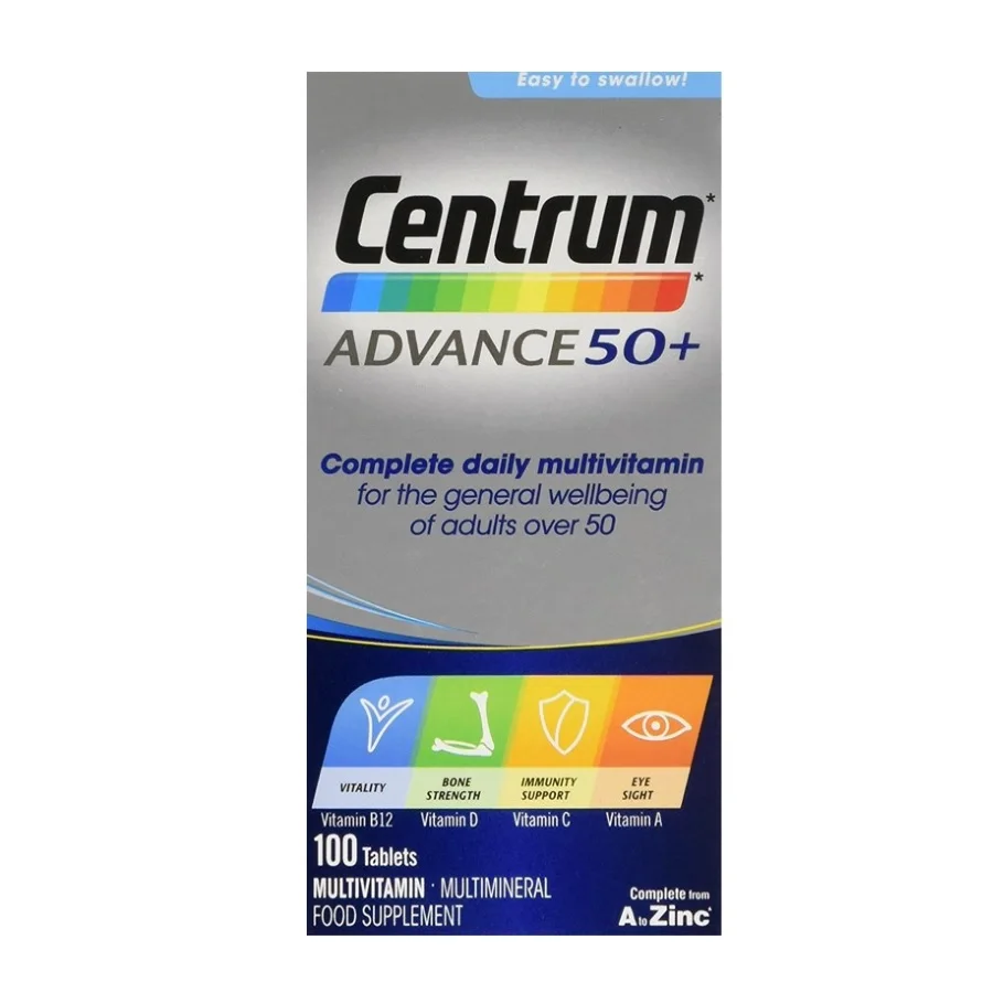 Мультивитамины в таблетках Center Advance 50 + (EAN 100), 5000309008115