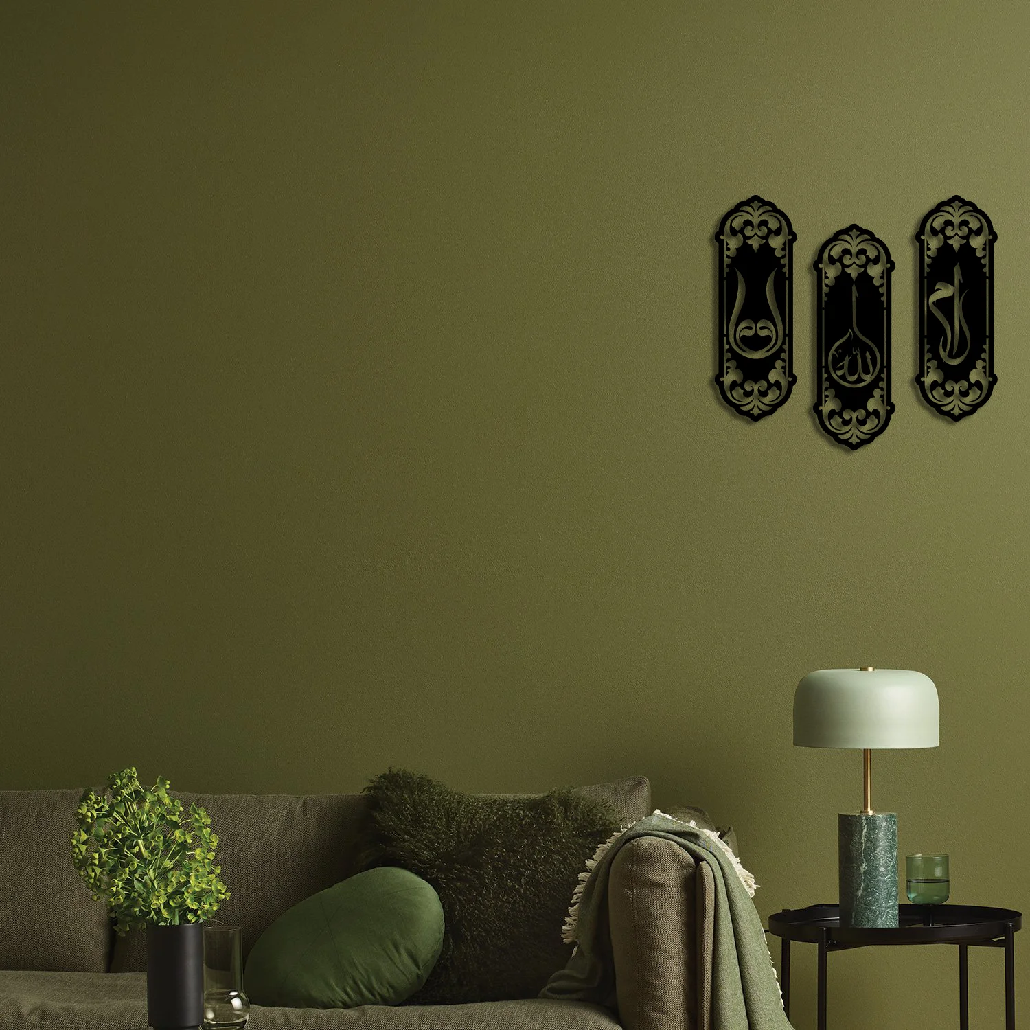 Islamic Wall Art Metal Decor Hanging Ayatal Kursy Customize Arabic Calligraphy First Kalima Islamic Home Decor Eid Decor Ideas