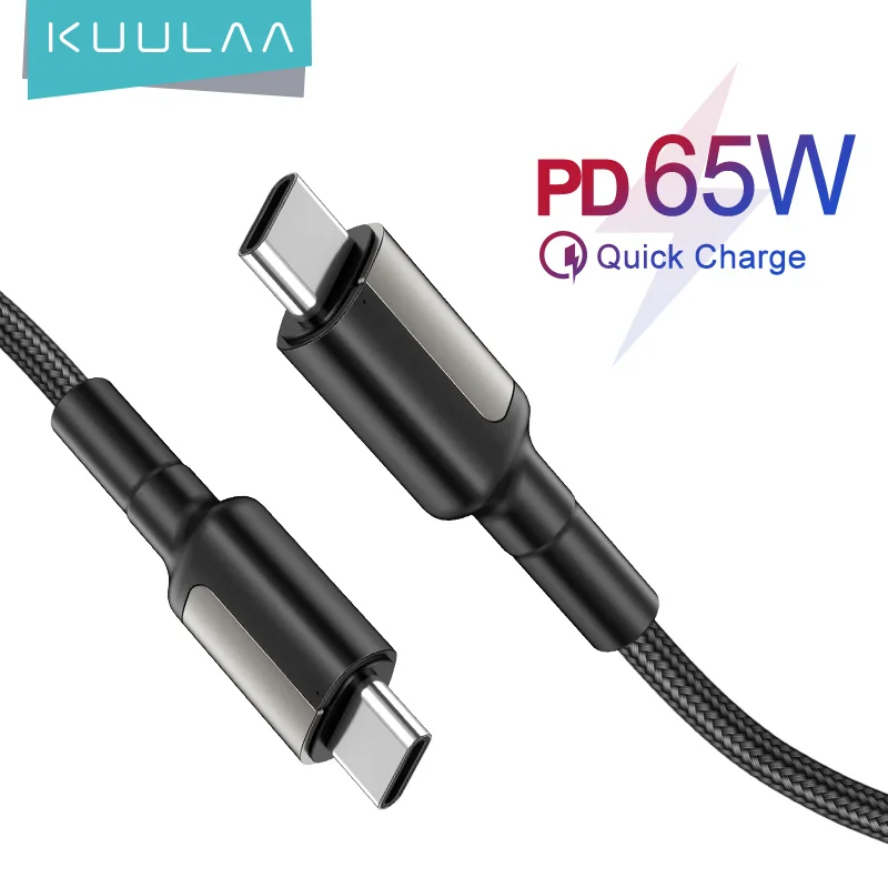 2022 New type c to type c pd 65W charging usb cable braided mobile phone fast charging usb charger cable