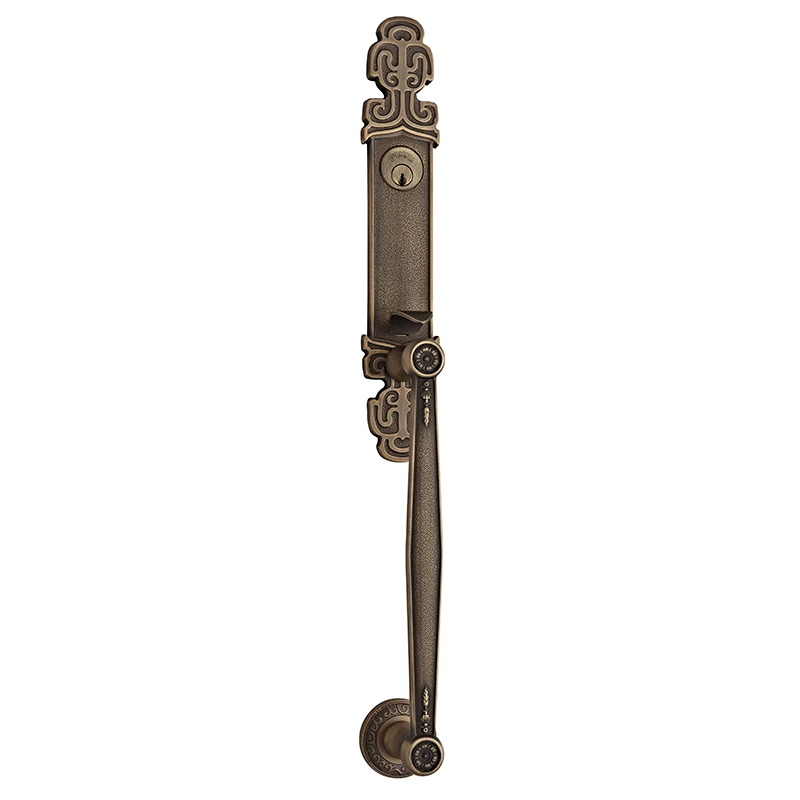 H59 Solid Brass Antique Mortise Exterior Luxury Door Locks And Handles