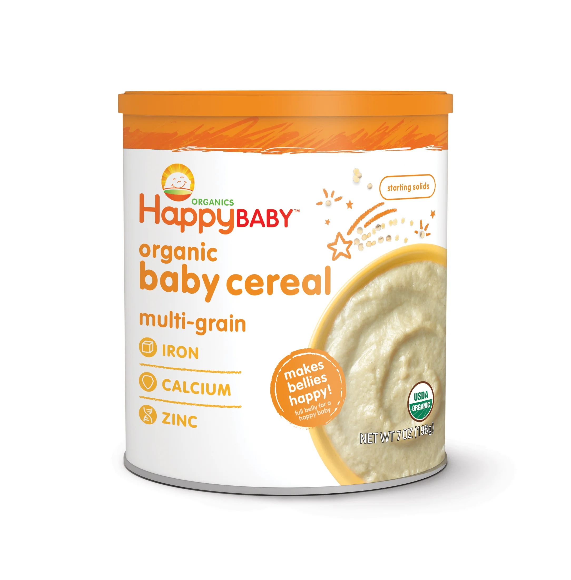
Premium Happy Baby Organic Certified Baby Cereal Multi-grain Baby Food No Artificial Colors or Flavors 