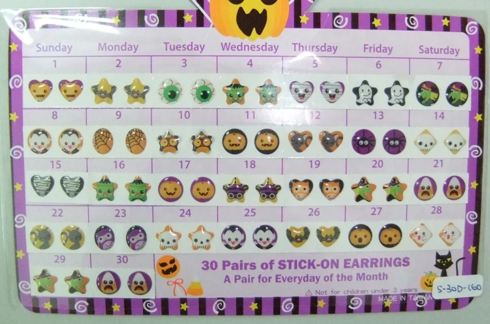 Festival Earring Epoxy Jewelry Sticker for children for Halloween party