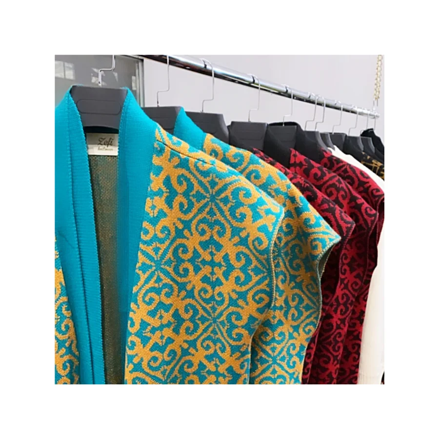 Женский трикотажный жилет Tengri, 100% шерсть, синий и желтый