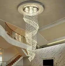 Modern Spiral Sphere Crystal Chandelier / Raindrop Spectacular Ceiling Light / Crystal Ball Pendant Lighting