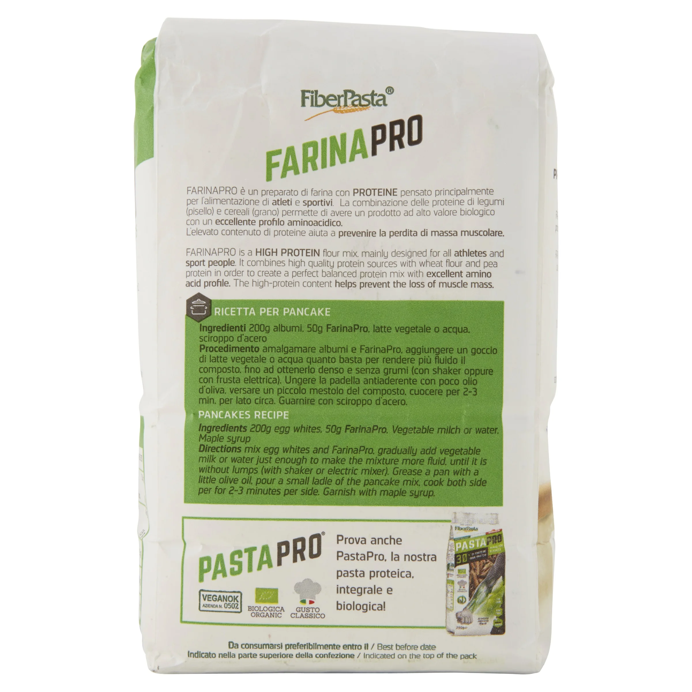 ITALIAN PREMIUM SPORT FLOUR 30% PROTEIN AND LESS CARBS -  WITH PEA PROTEIN AND WHEAT FLOUR - WITH LOW GLYCEMIC INDEX