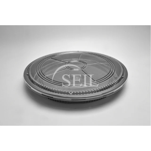 SL-F4 4 отделения одноразовый черный пищевой контейнер для домашних животных с крышкой/бэнто Ланч-бокс пластиковая пищевая/сухая фруктовая салата