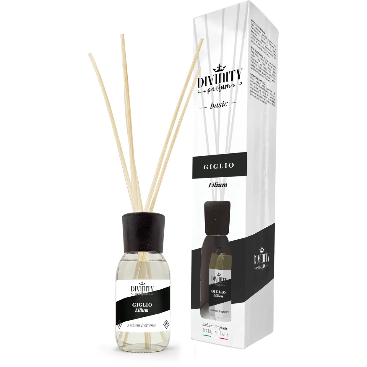 high quality Top scent Lilium italian quality reed diffuser basic line 125ml for wholesale