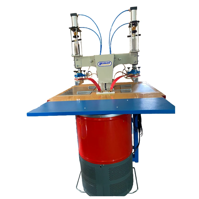 high frequency welding double heads design with ergonomics system for stationary cover plastic bag