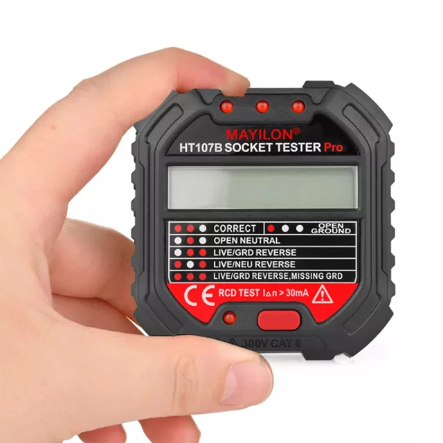 Mayilon HT107D ЕС штекер типа RCD розетка Тестер 90V ~ 250V прибор для измерения напряжения питания герметичность переключатель защиты
