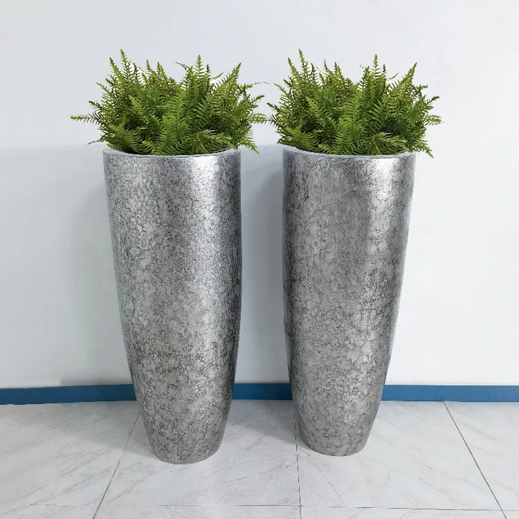 Metal style luxury home decoration flower pots vase set hand made antique wholesale   vase with decoration flower