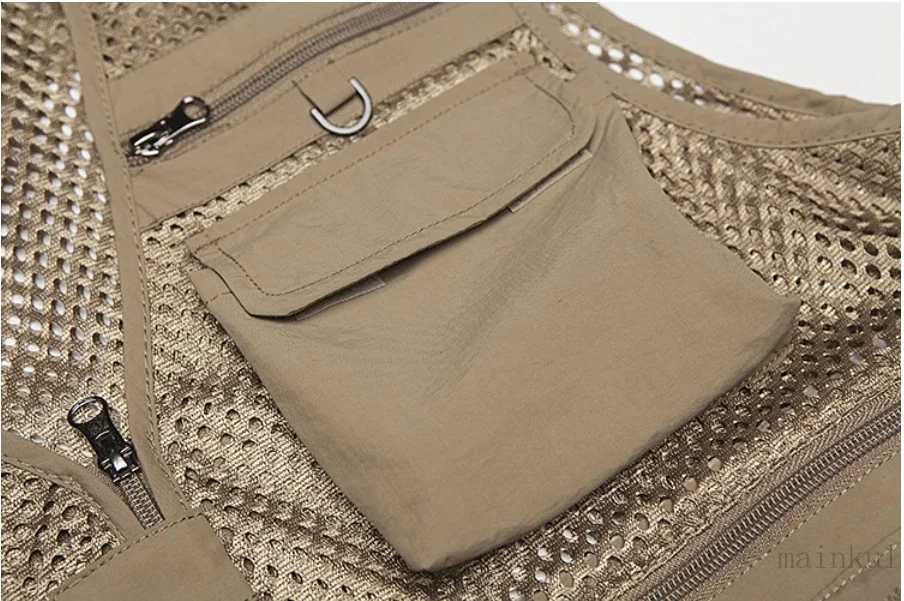 Жилет мужской тактический, летняя безрукавка фотографа, сетчатая, рабочая куртка без рукавов, инструмент, много карманов