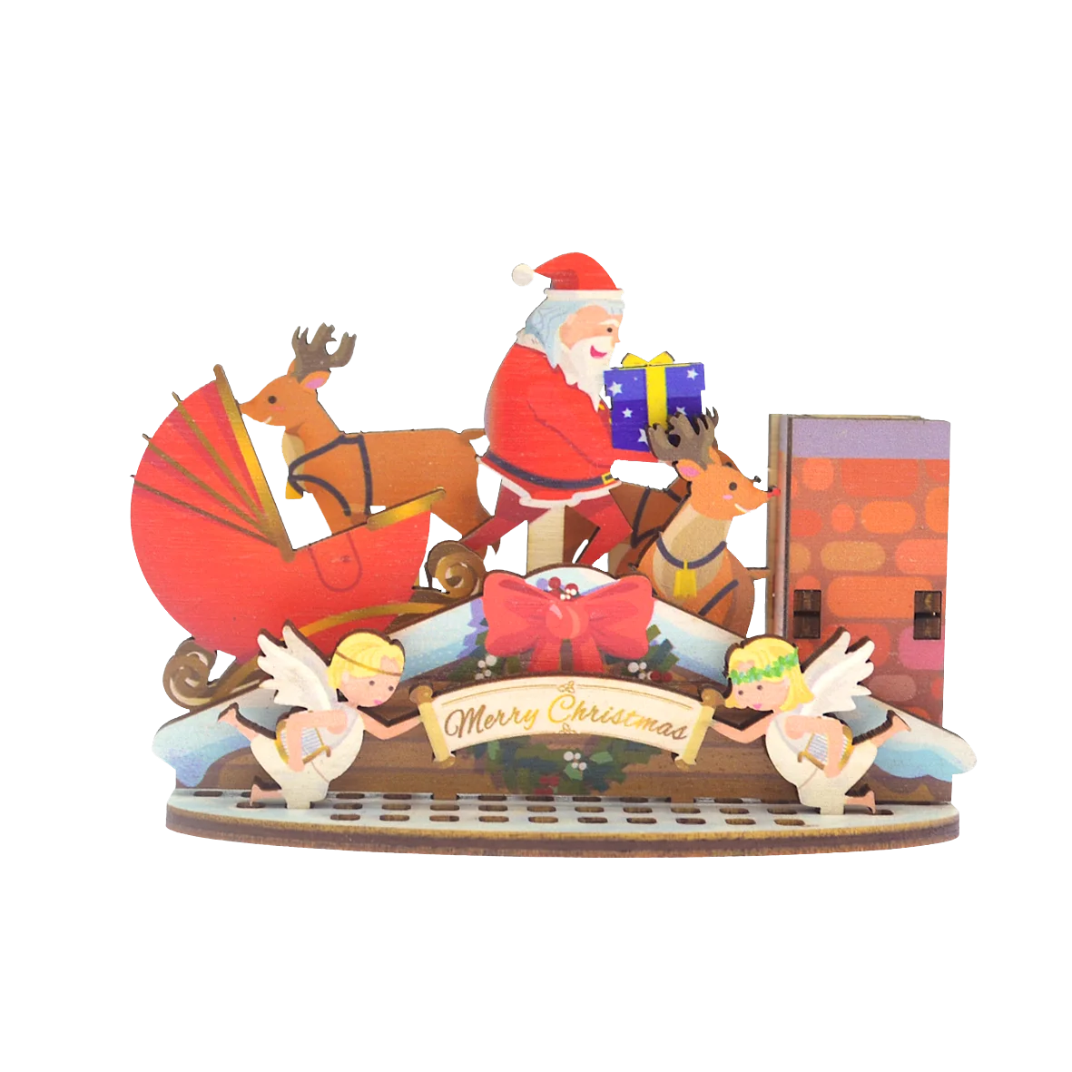Perfect Gift from Santa Merry Christmas Gift Assembled Wooden Pen Holders