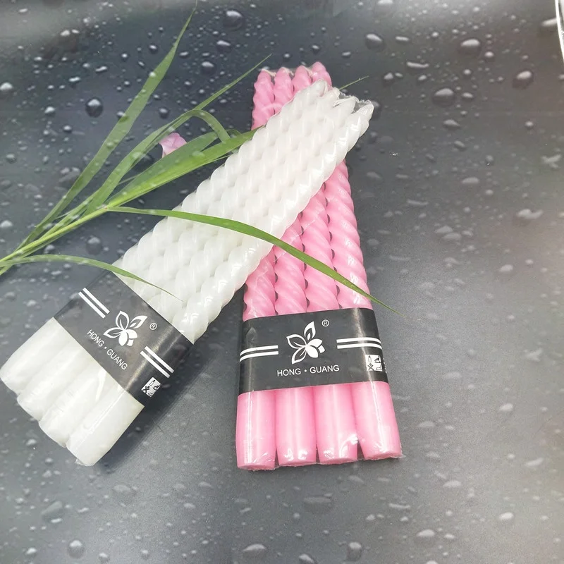 
2020 New Spiral Twist Taper Candle In Bulk Table Wedding Spiral Long Candles Wax Set Of 4 