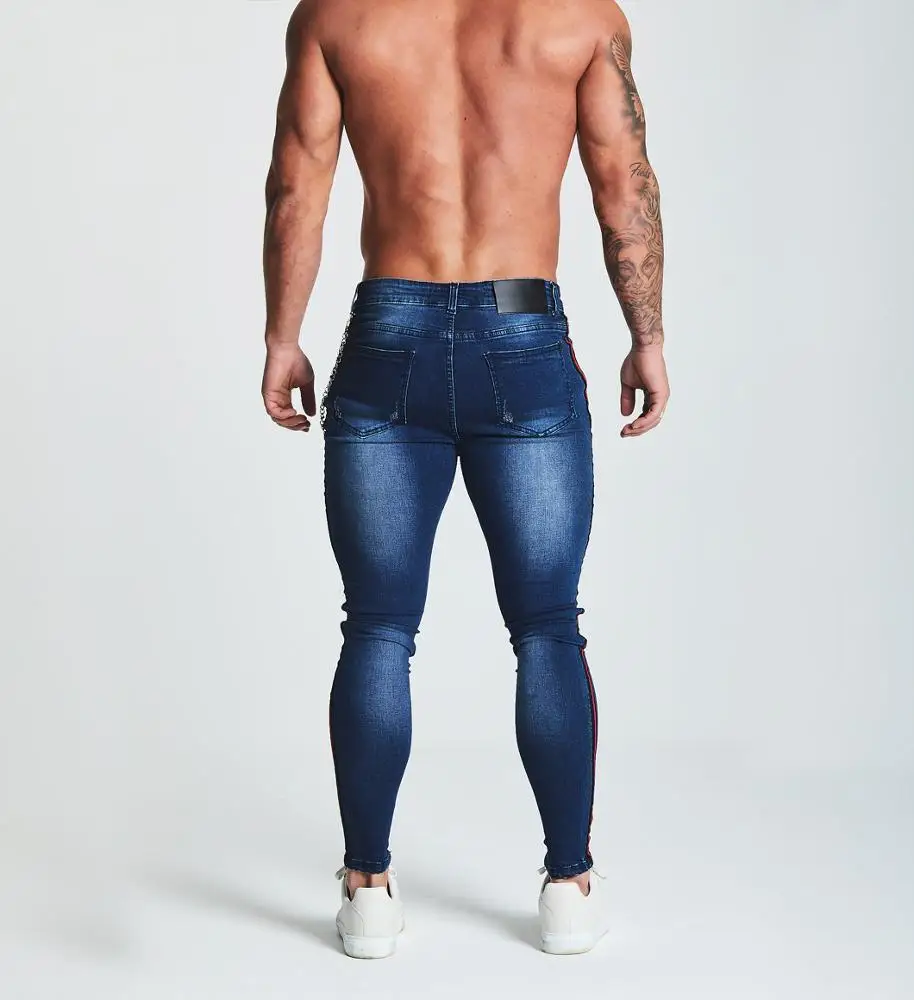  Супер Узкие рваные джинсы на заказ узкие