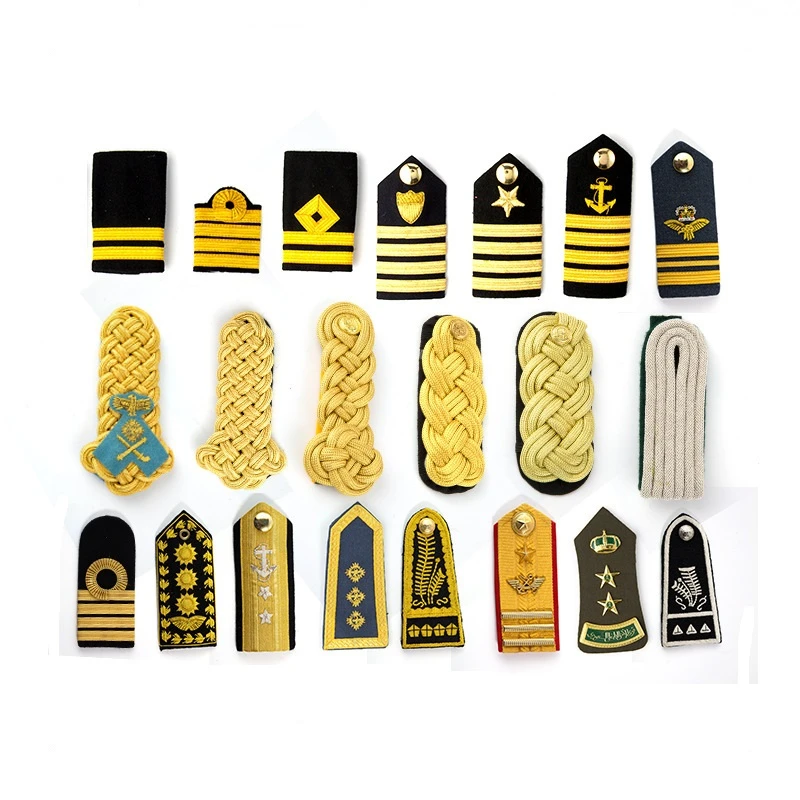 Exquisite Army Star Rank Shoulder Boards Officer Uniform Epaulette Senior epaulette Officer military new quality shoulder board