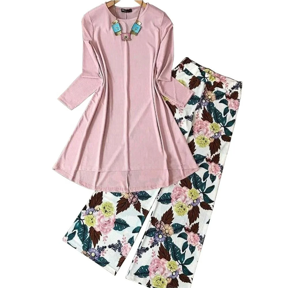 Kurti Ladies Wear African Style Women Beautiful Digital Printed Tops with Palazzo Edge Cut Long Daily Office Casual Garment