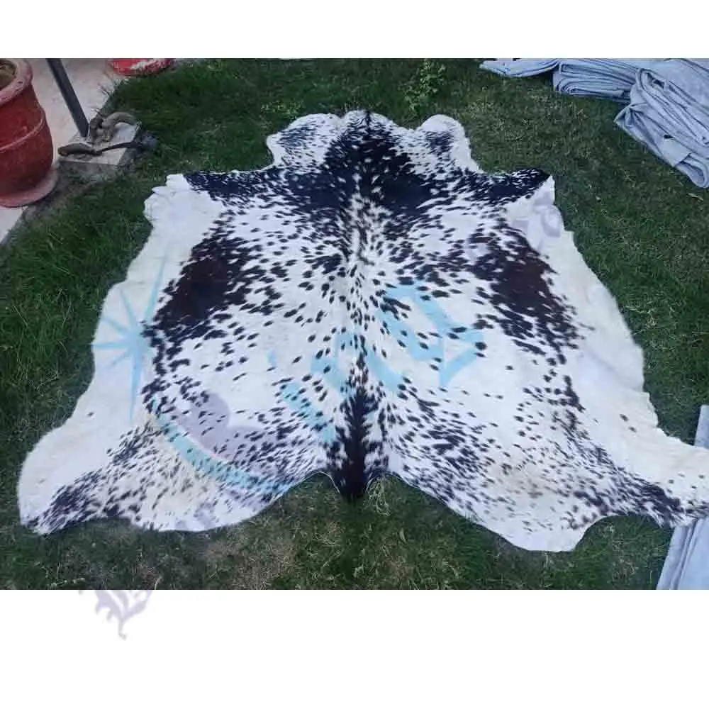 Прямоугольный красочный дизайнерский коврик из воловьей кожи натуральная кожа меховые коврики