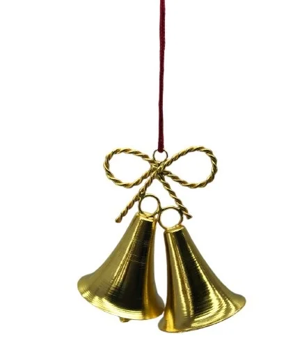 NEW UNIQUE DESIGN LINER JINGLE BELL NICCKLE CHRISTMAS HANGING ORNAMENT IRON CHRISTMAS DECORATION BALL
