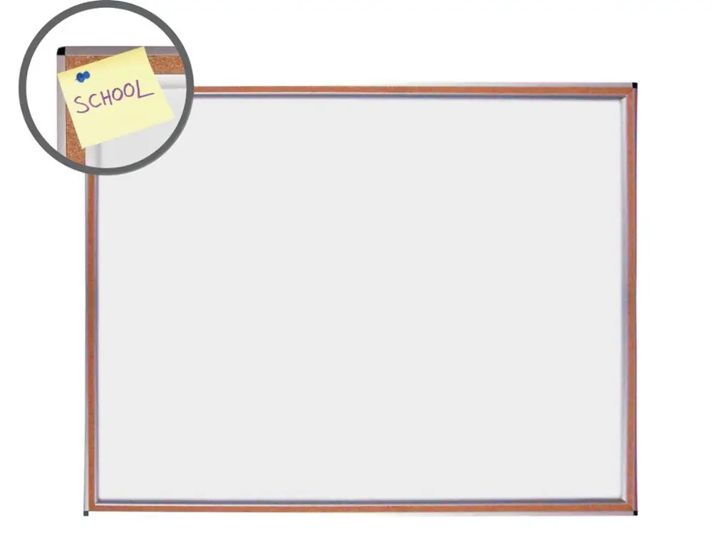 
2-In-1 Aluminum frame magnetic notice whiteboard with cork board 