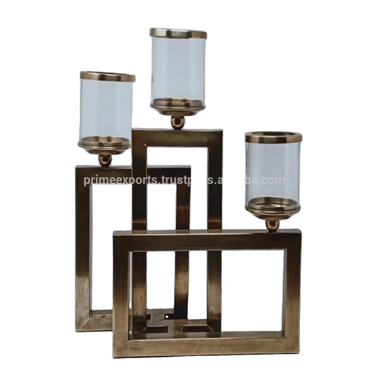 Metal Geometrical Designs candle glass hurricane for home hotels and motels decoration for events and weddings decoration