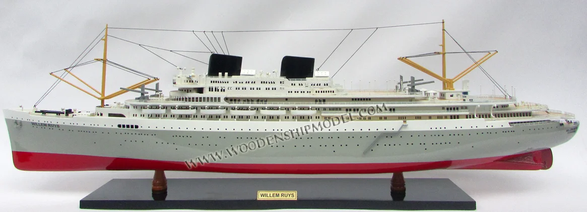 MS WILLEM RUYS WOODEN MODEL SHIP / CRUISE SHIP MODEL / HANDICRAFT MODEL SHIP