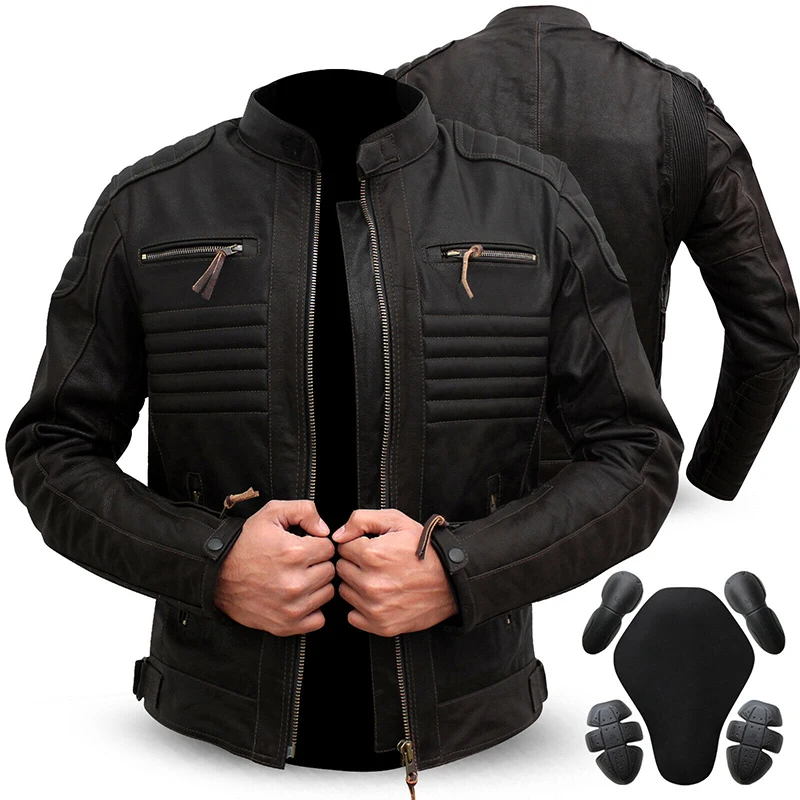 
Hot Sale Best Quality New Arrival Motorbike Fashionable Leather Jackets 