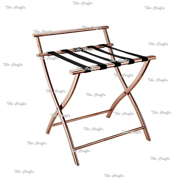 Metal Gold Color Luggage Rack For Home And Hotel Use OEM Customized Storage Folding Luggage Rack