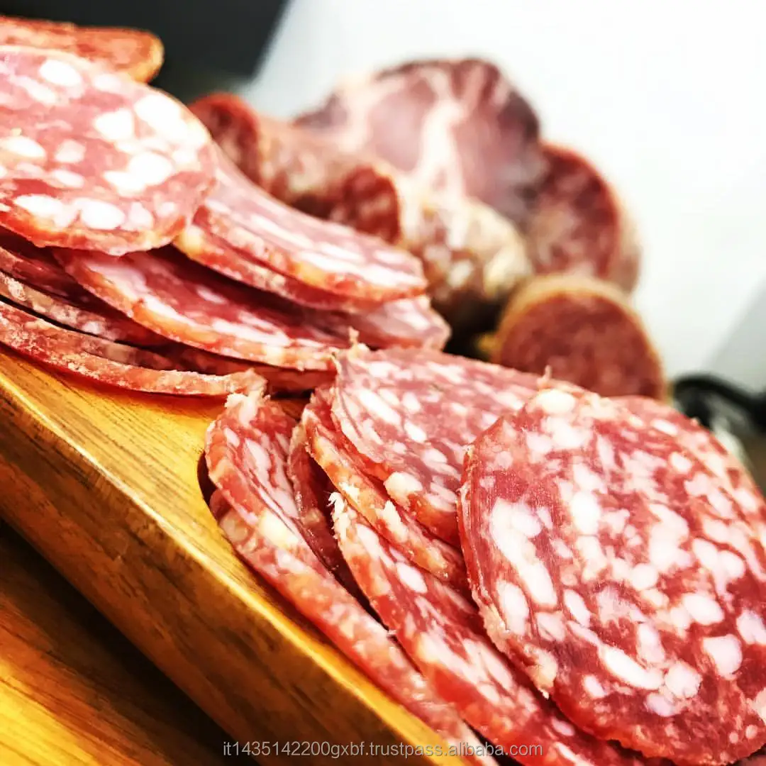 Салями норазно в итальянском стиле с чесноком кг 1 | Высококачественная свиная колбаса без глютена Салама | Мясо свинины, итальянский поставщик