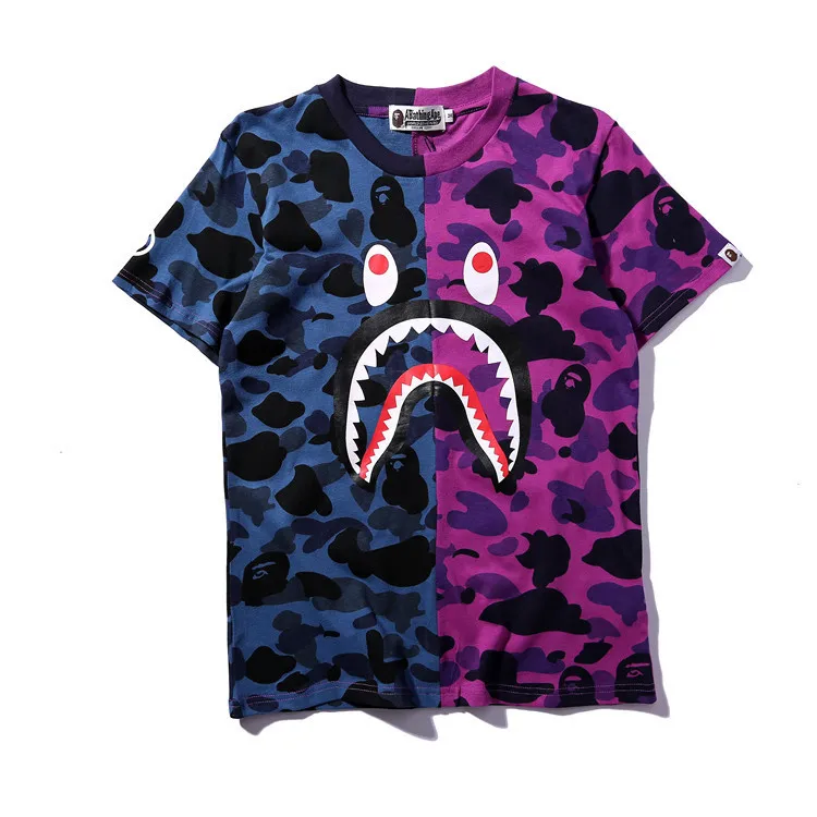 Хлопковые мужские футболки с коротким рукавом марки bape футболка Детский обаянный камуфляжной сублимацией балахон