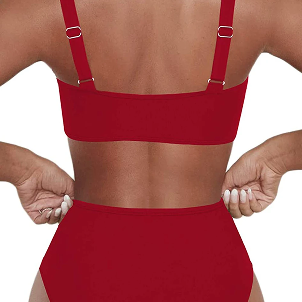 2023 wholesale price plain color swimsuit swimwear Cheap bikini bandage bikini