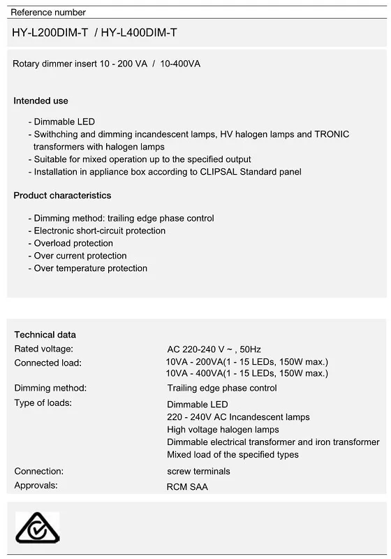 AU led smart home triac dimmer module 220v to 240v ac