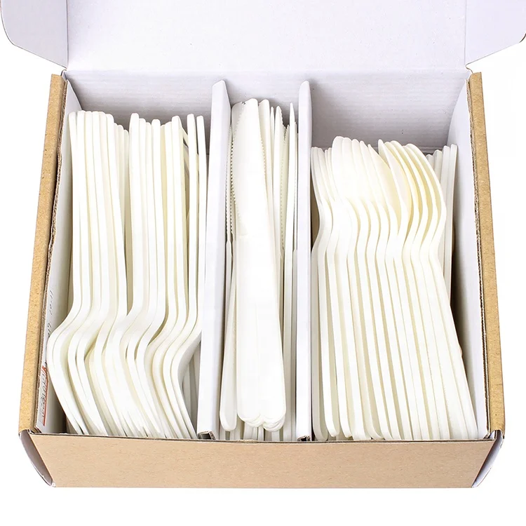 Disposable Corn Starch Biodegradable Plastic Compostable PLA Cutlery Set