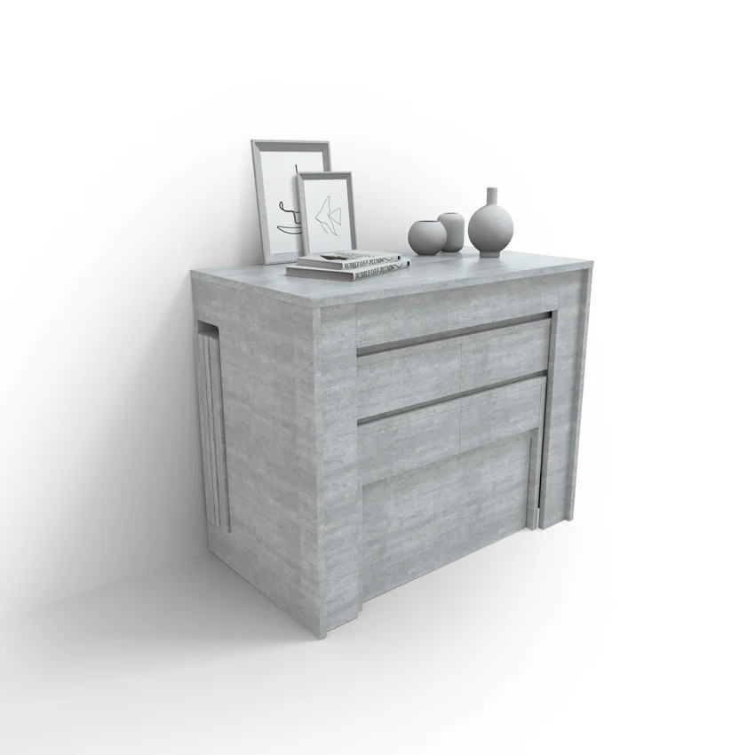 Console Extendable Table with 2 Extendable Benches